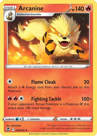 #020 Arcanine 020/195 Rare