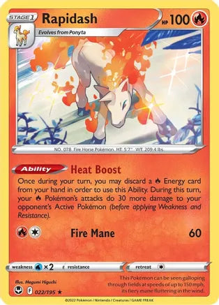 #022 Rapidash 022/195 Rare Reverse Holo