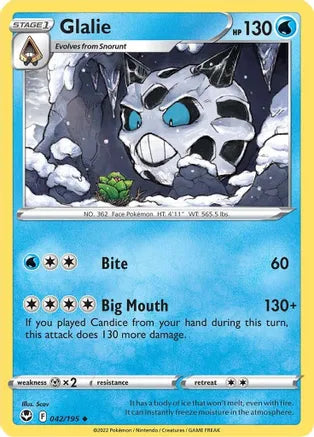 #042 Glalie 042/195 Uncommon