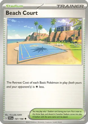 #167 Beach Court 167/198 Uncommon Reverse Holo