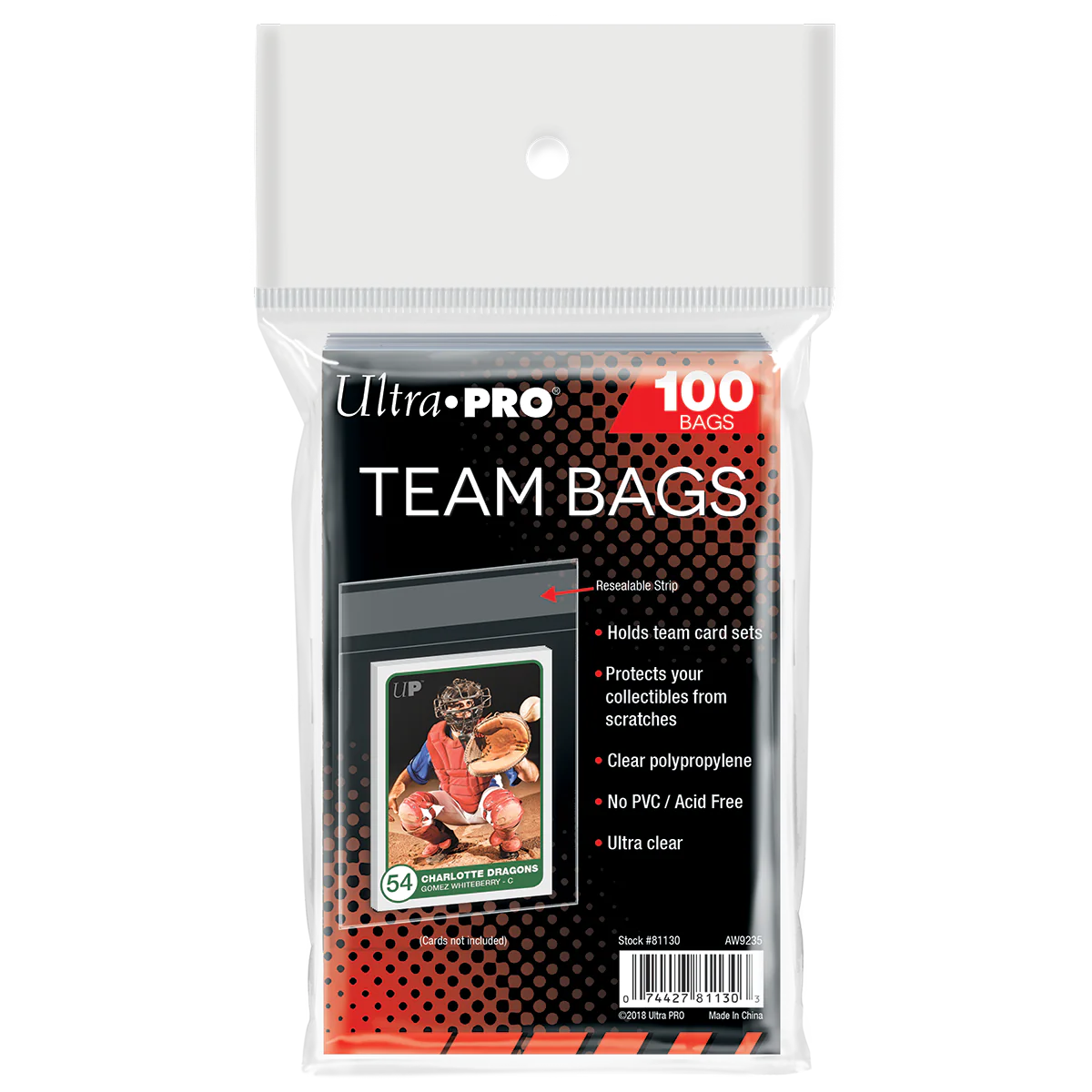 Team Bags Resealable Sleeves (100ct)