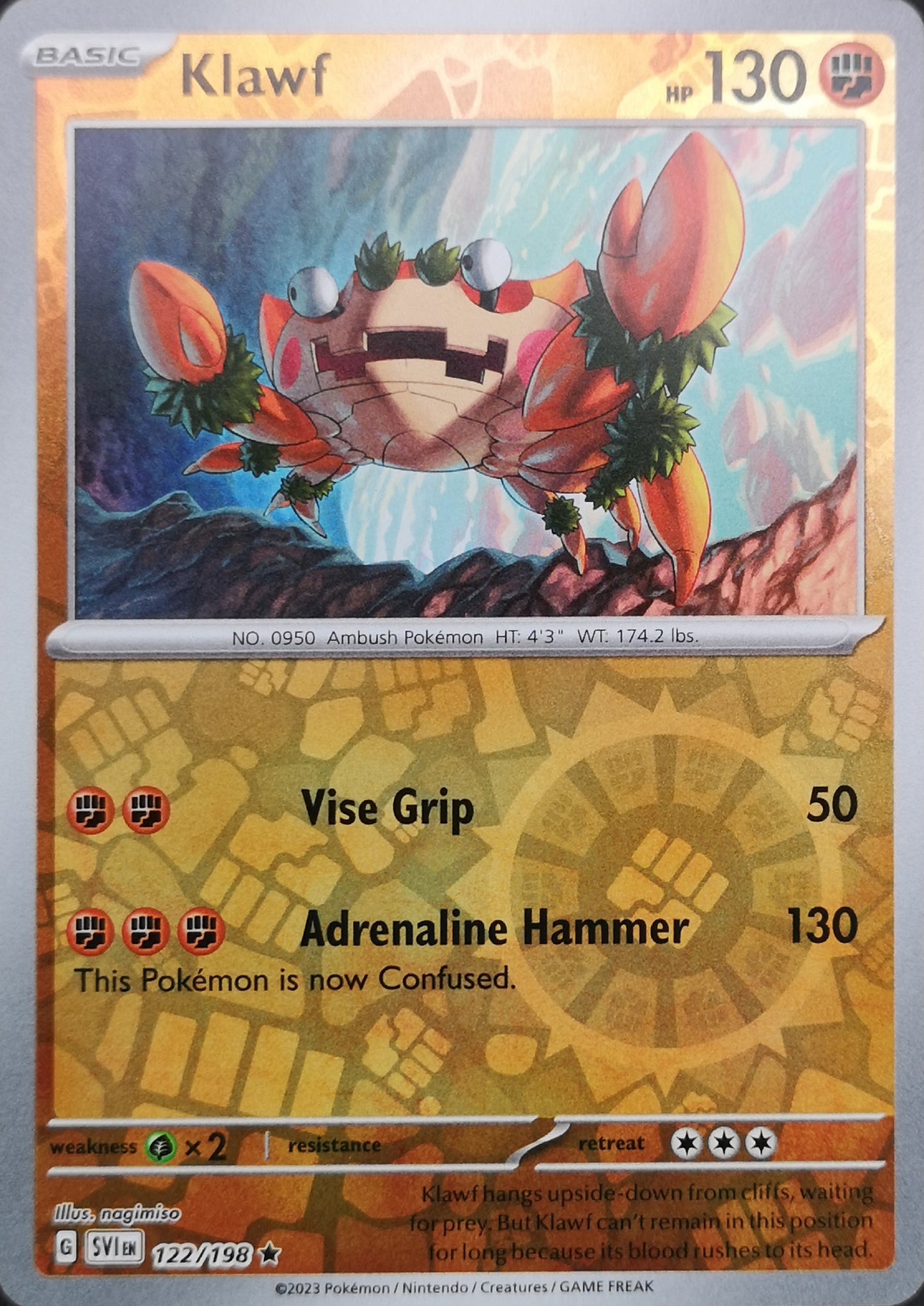 #122 Klawf 122/198 Rare Reverse Holo