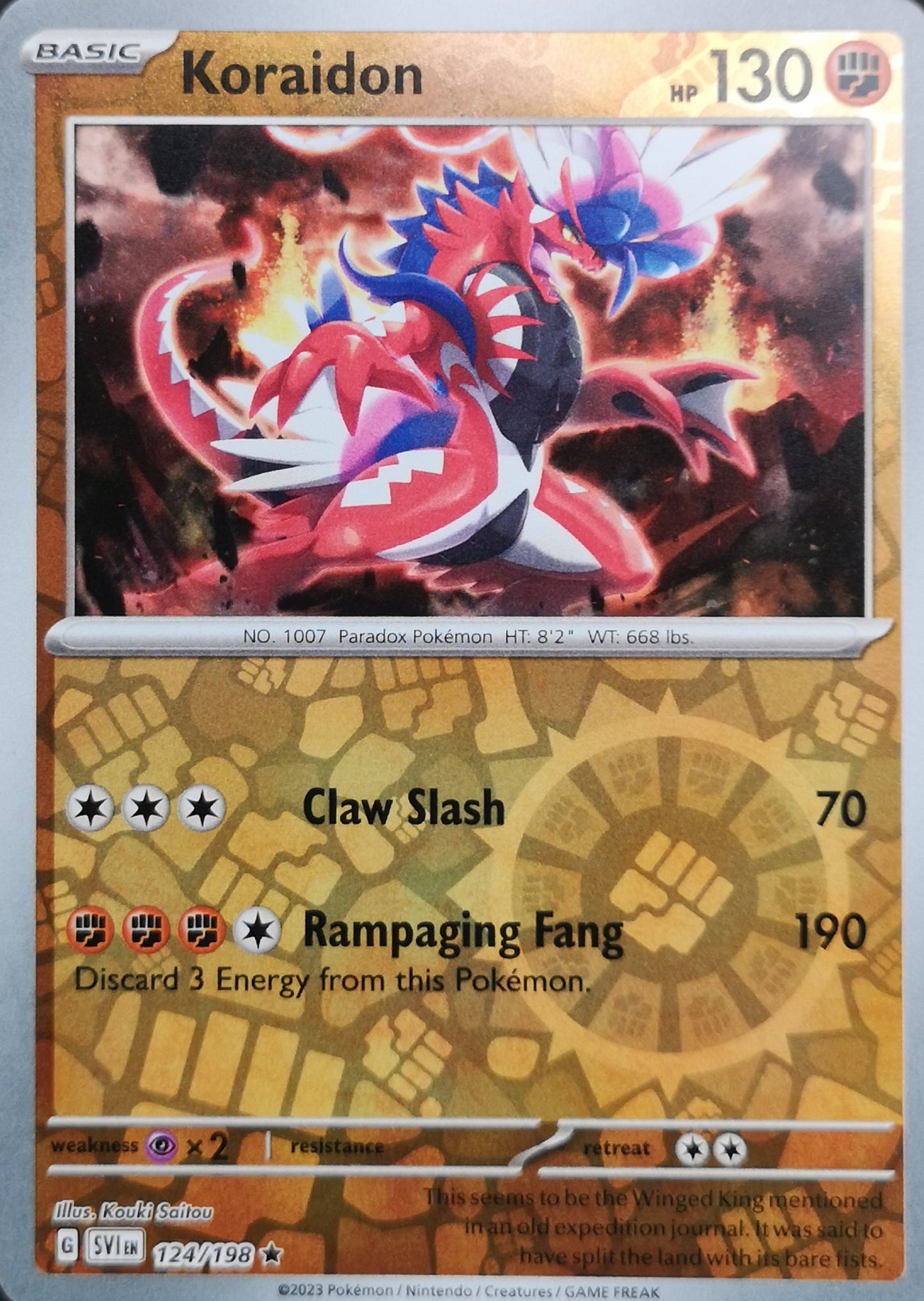 #124 Koraidon 124/198 Rare Reverse Holo