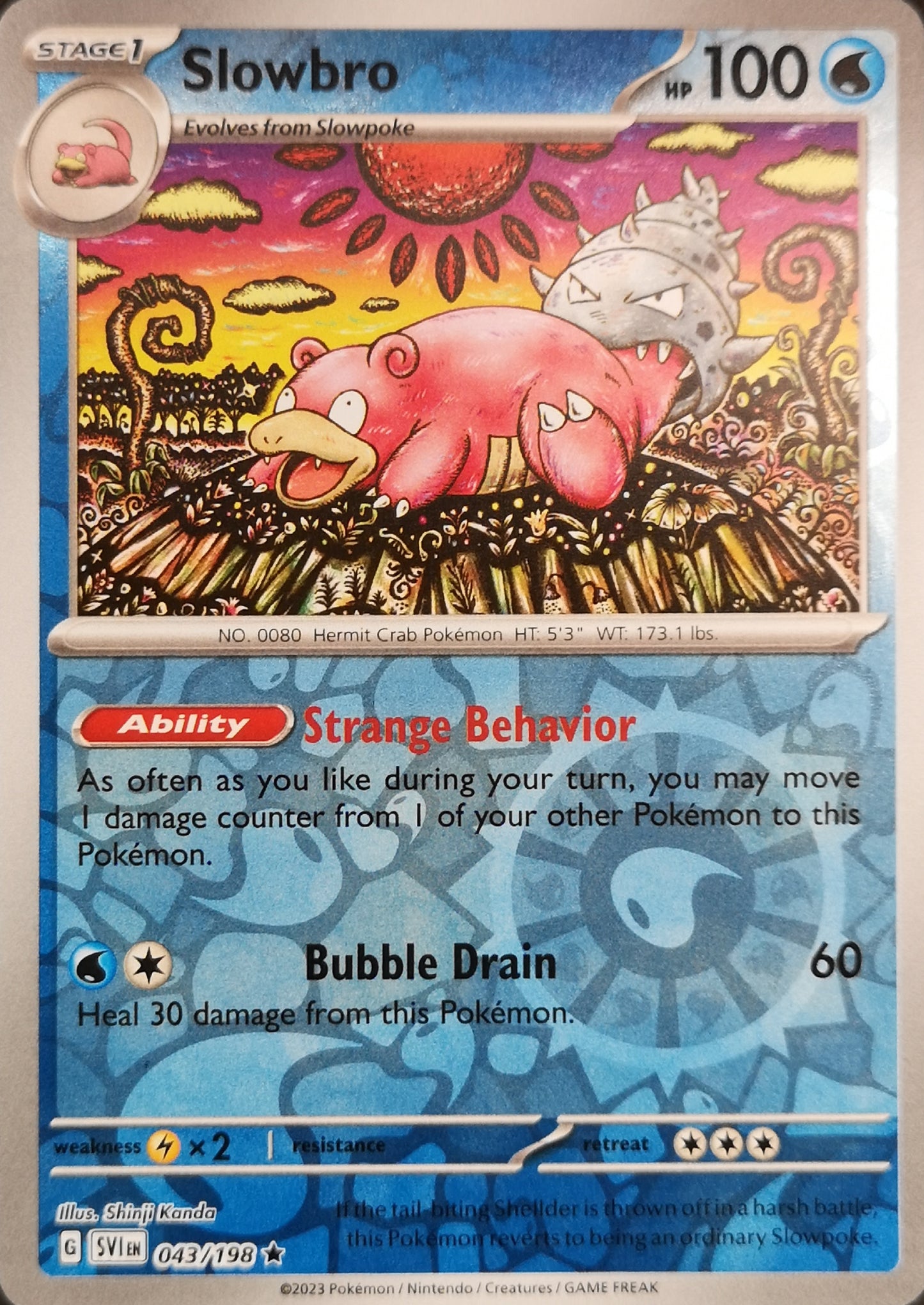 #043 Slowbro 043/198 Rare Reverse Holo