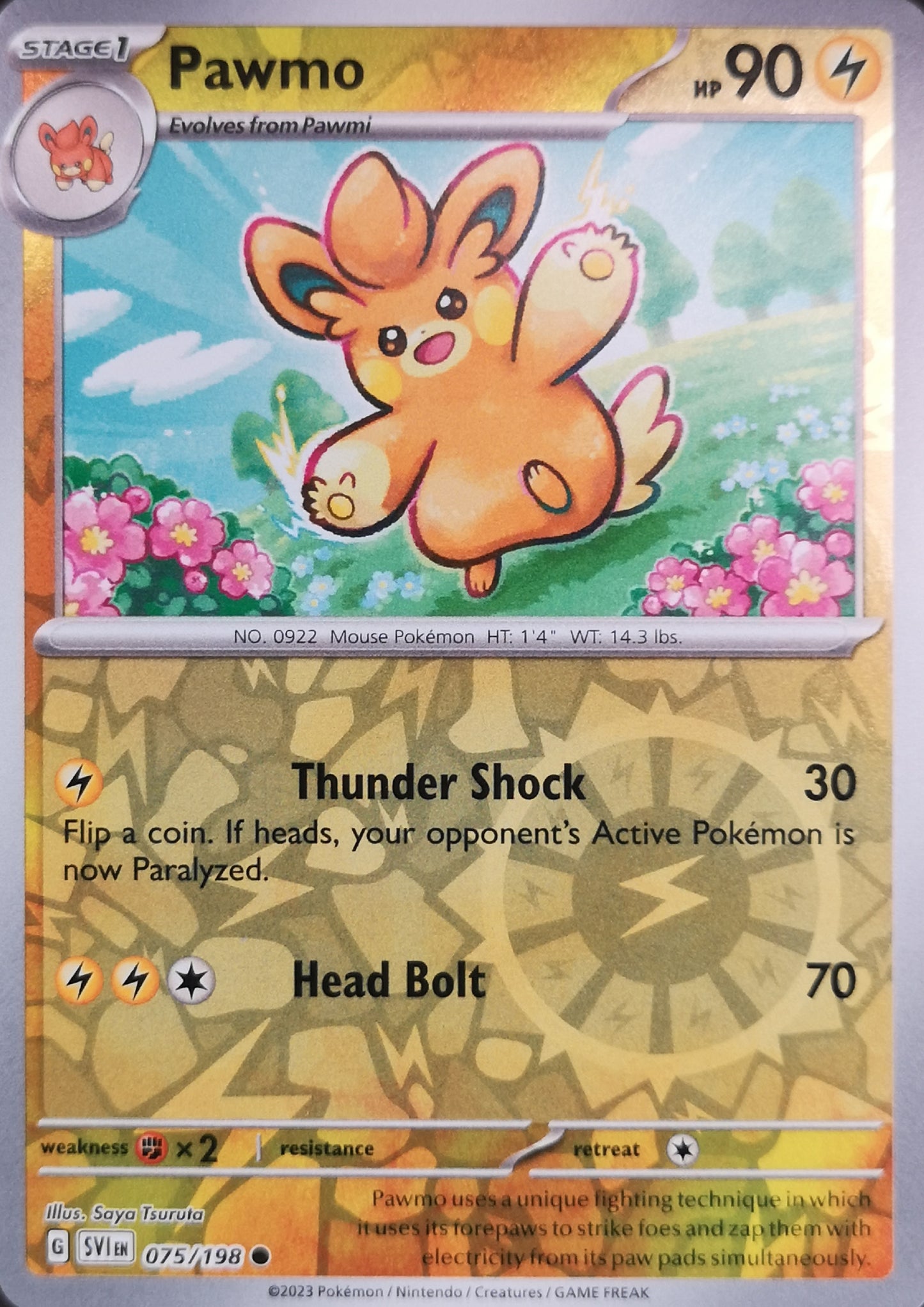 #075 Pawmo 075/198 Common Reverse Holo