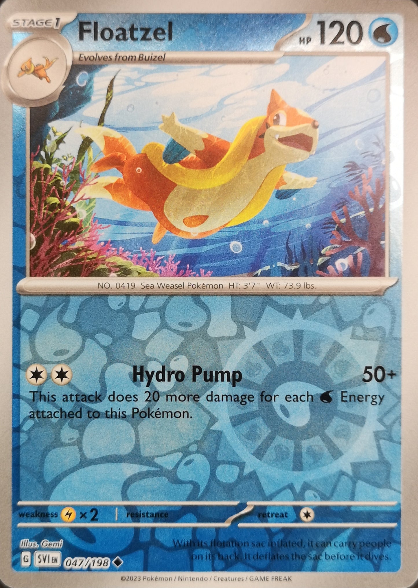 #047 Floatzel 047/198 Uncommon Reverse Holo