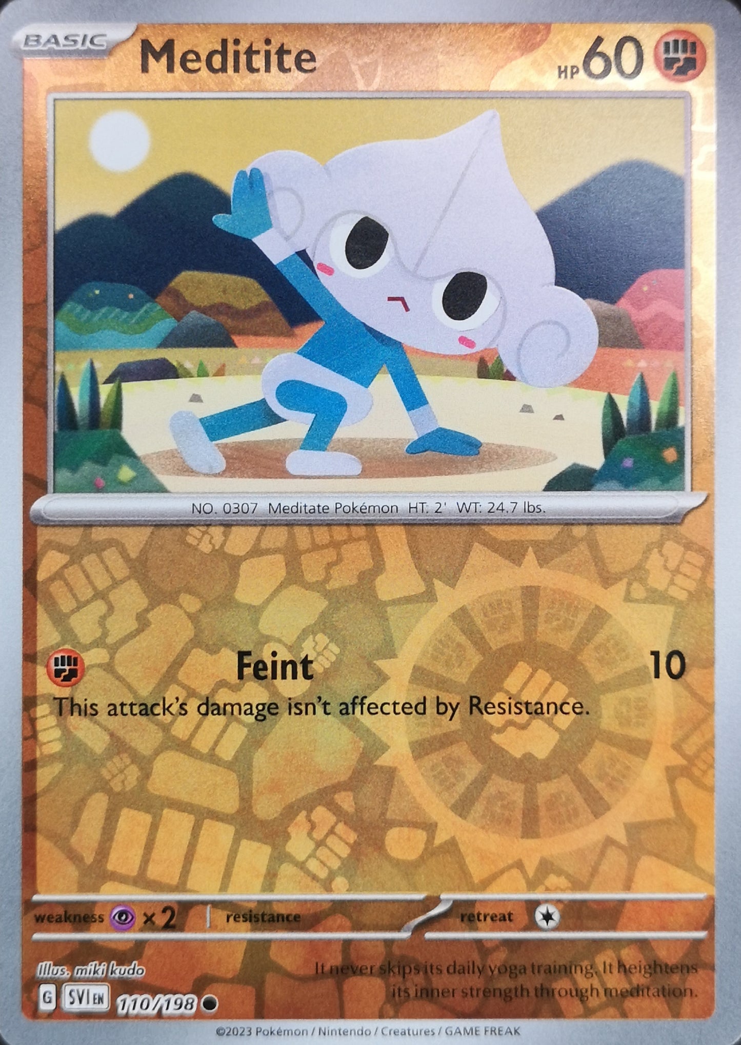 #110 Meditite 110/198 Common Reverse Holo