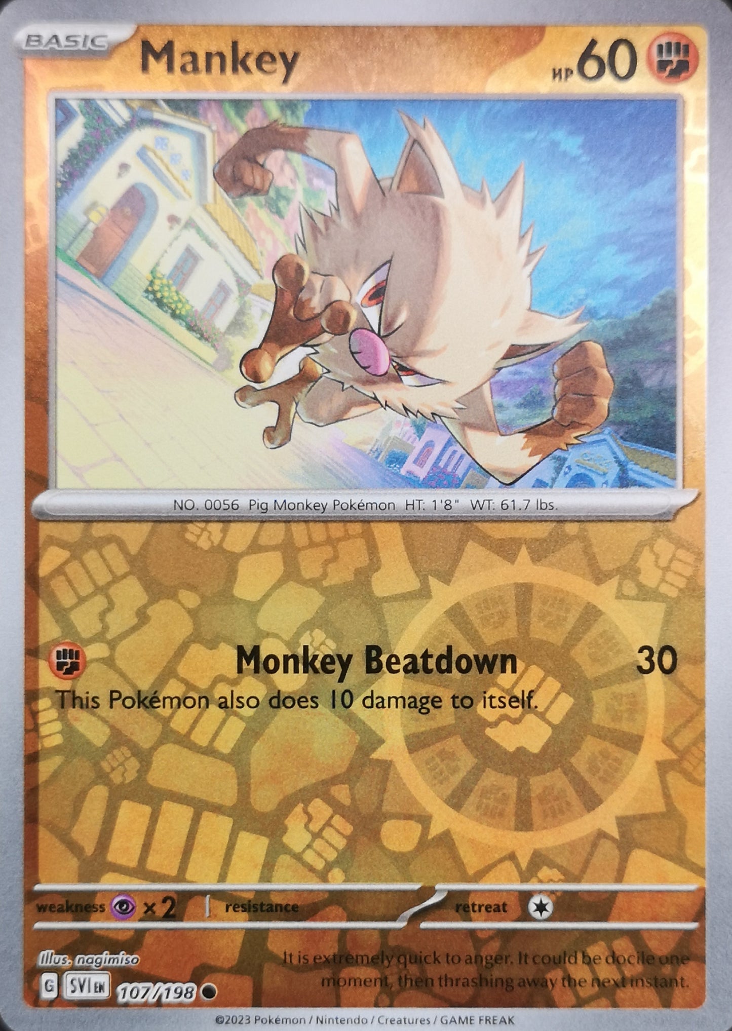 #107 Mankey 107/198 Common Reverse Holo