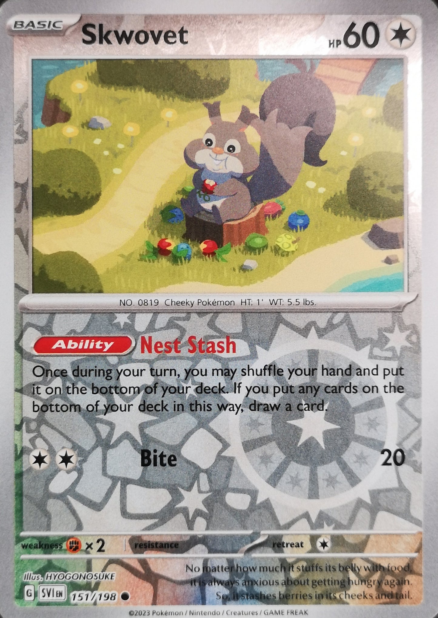 #151 Skwovet 151/198 Common Reverse Holo
