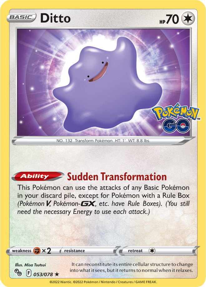 #053 Ditto - Bidoof 053/078 Rare Reverse Holo