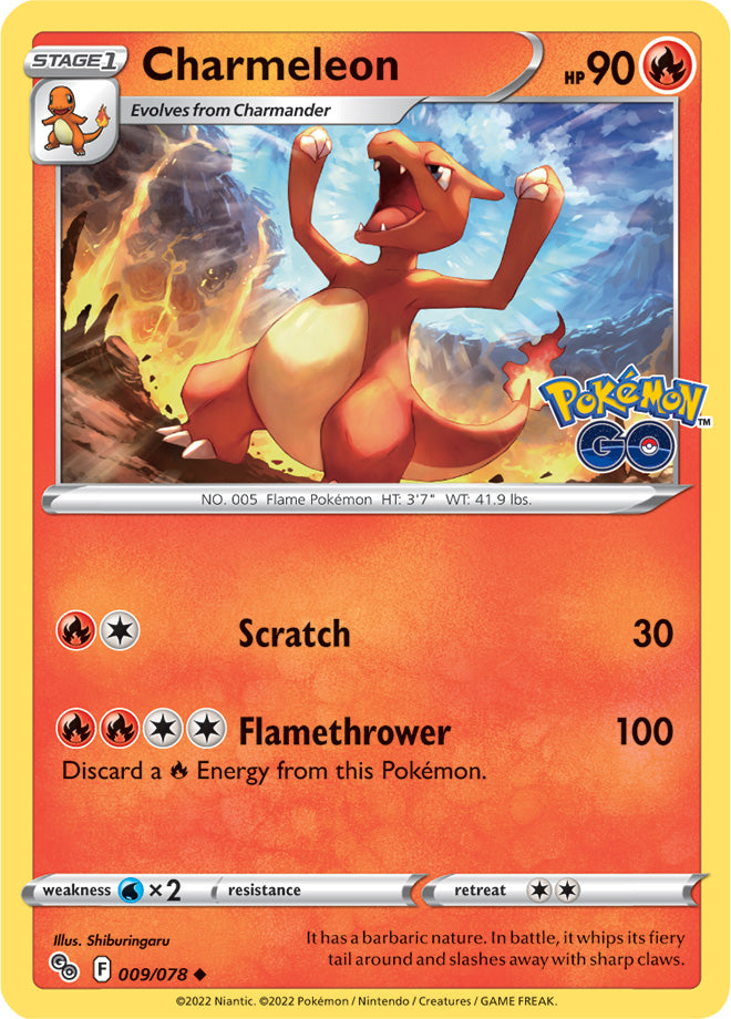 #009 Charmeleon 009/078 Uncommon Reverse Holo