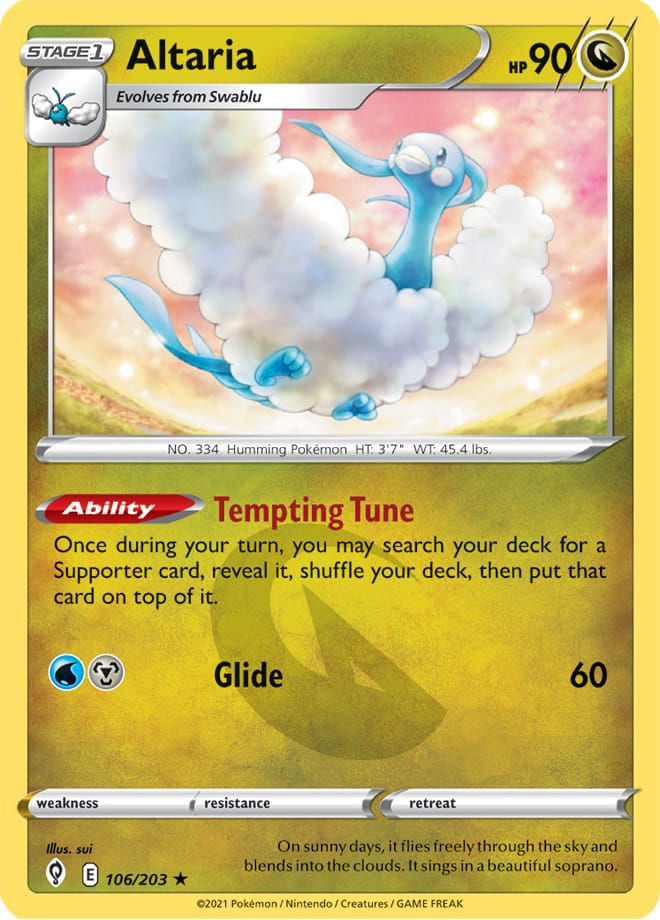 #106 Altaria 106/203 Rare Reverse Holo