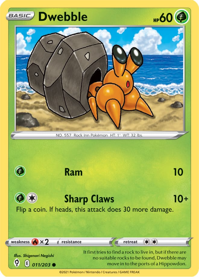 #011 Dwebble 011/203 Common Reverse Holo