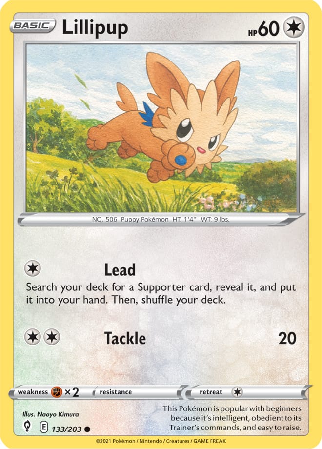 #133 Lillipup 133/203 Common Reverse Holo