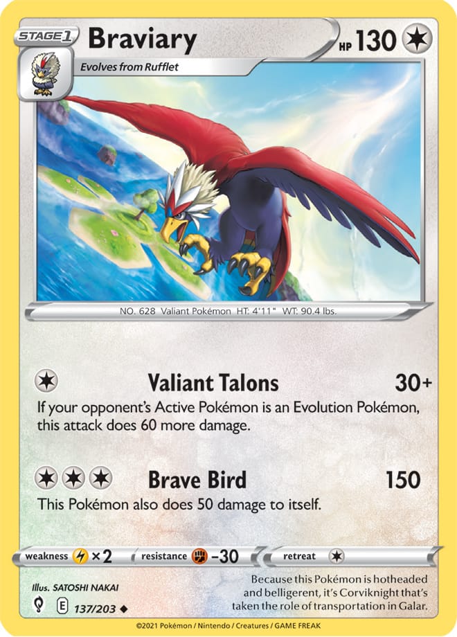 #137 Braviary 137/203 Uncommon