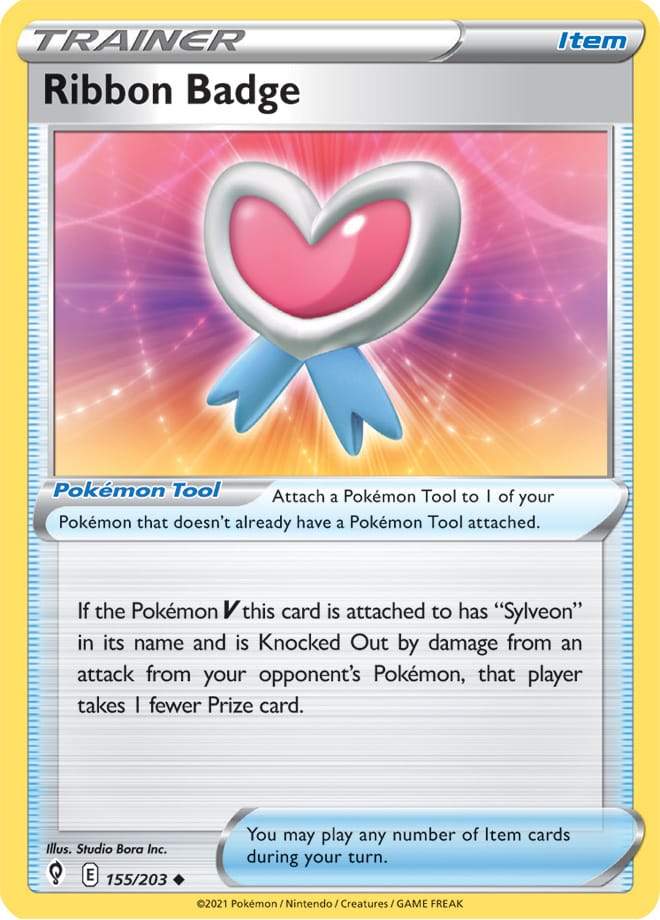 #155 Ribbon Badge 155/203 Uncommon Reverse Holo