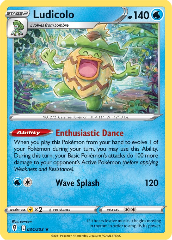 #034 Ludicolo 034/203 Rare Holo