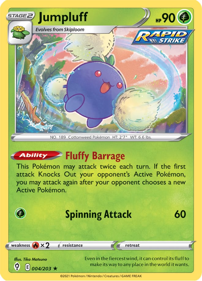 #004 Jumpluff 004/203 Rare Reverse Holo