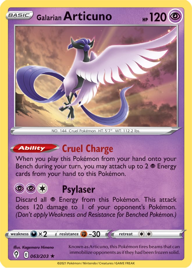 #063 Galarian Articuno 063/203 Rare Reverse Holo