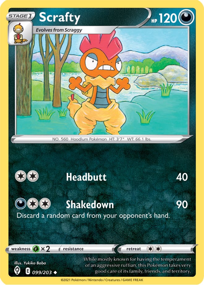 #099 Scrafty 099/203 Uncommon Reverse Holo