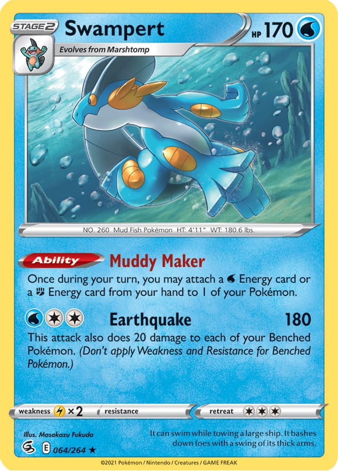 #064 Swampert 064/264 Rare Reverse Holo