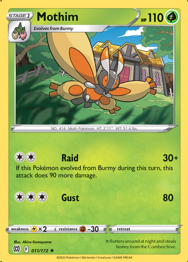 #011 Mothim 011/172 Rare Reverse Holo