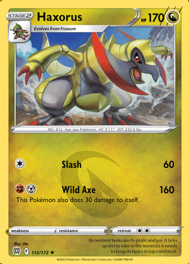 #112 Haxorus 112/172 Rare Reverse Holo
