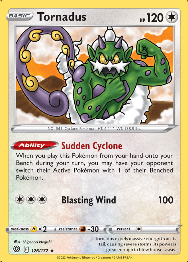 #126 Tornadus 126/172 Rare Reverse Holo