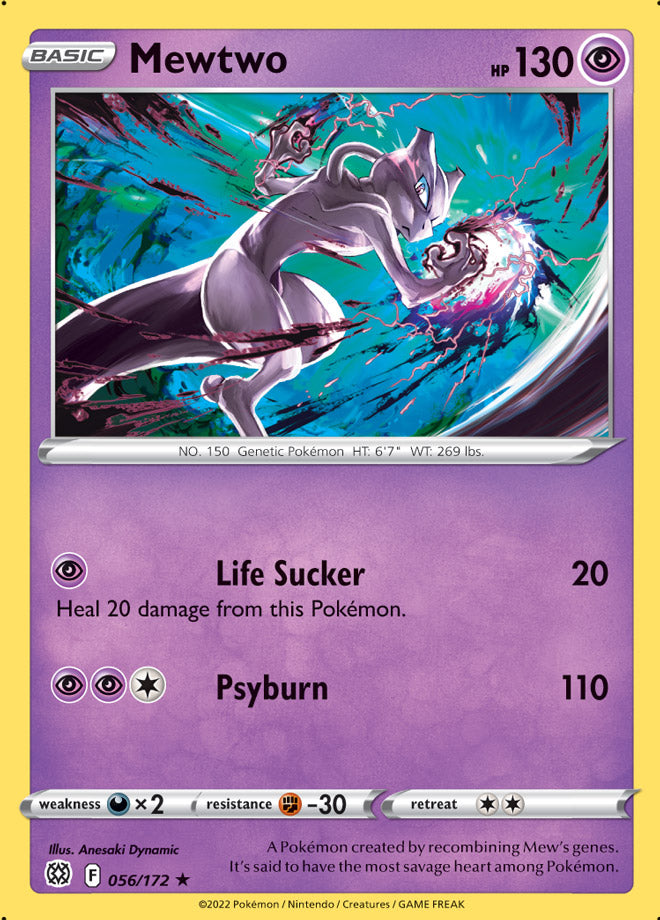 #056 Mewtwo 056/172 Rare Reverse Holo