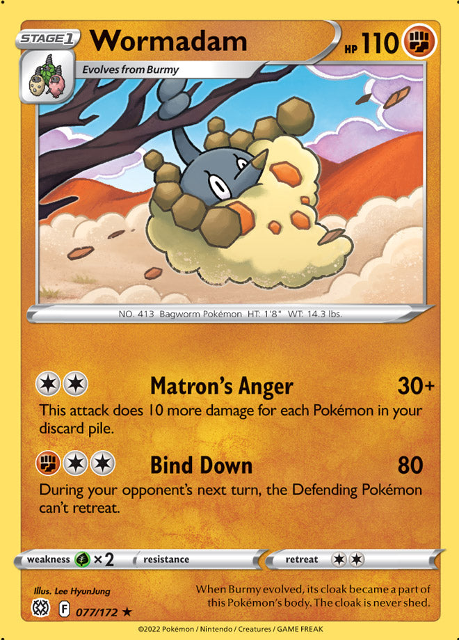 #077 Wormadam 077/172 Rare Reverse Holo
