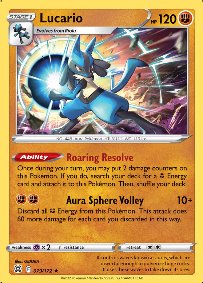 #079 Lucario 079/172 Rare Holo
