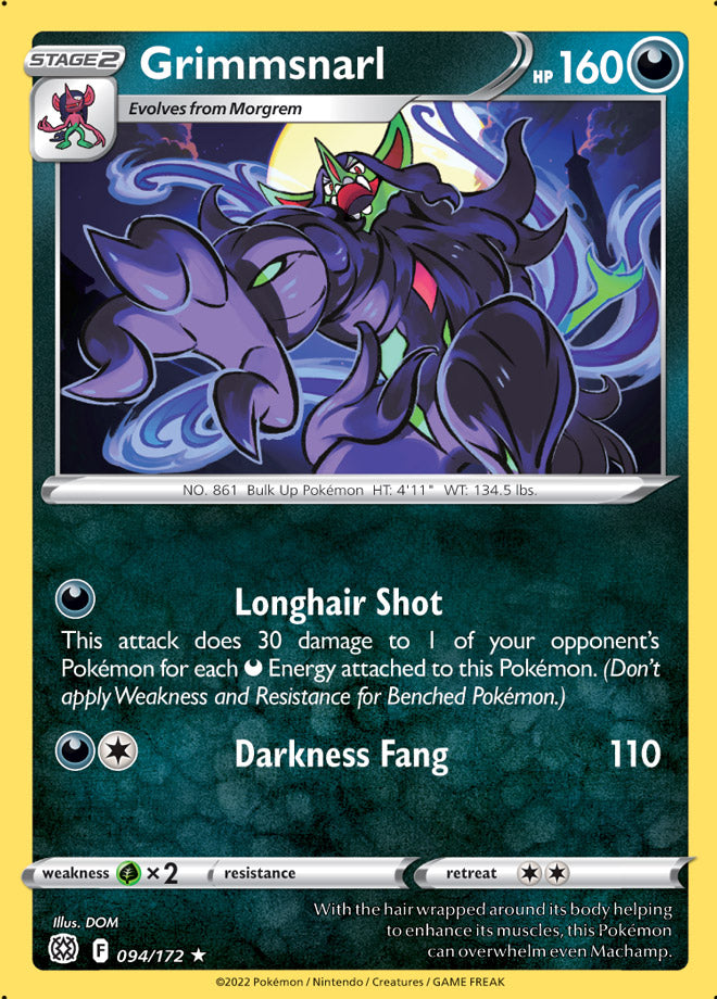 #094 Grimmsnarl 094/172 Rare Reverse Holo