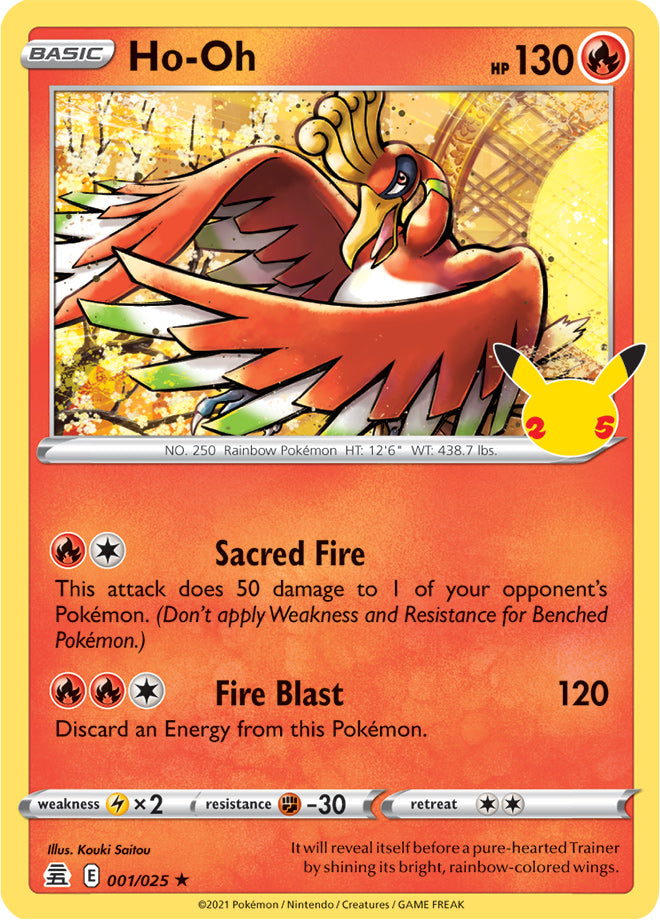 #001 Ho-Oh 001/025 Rare Holo