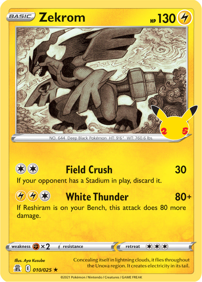 #010 Zekrom 010/025 Rare Holo