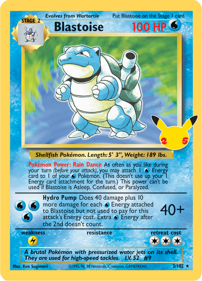 #002 Blastoise 002/102 Rare Holo