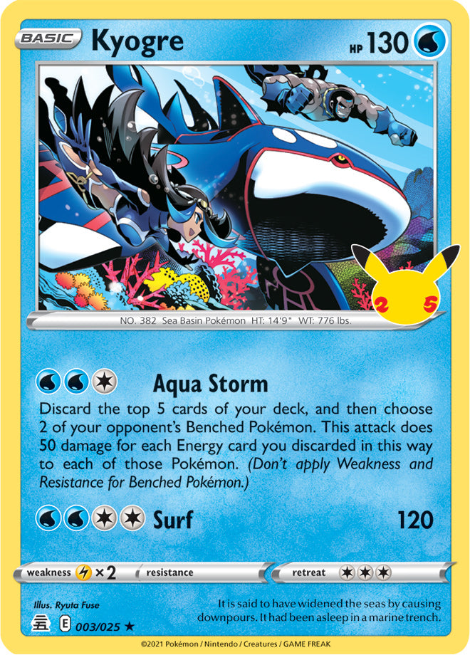 #003 Kyogre 003/025 Rare Holo