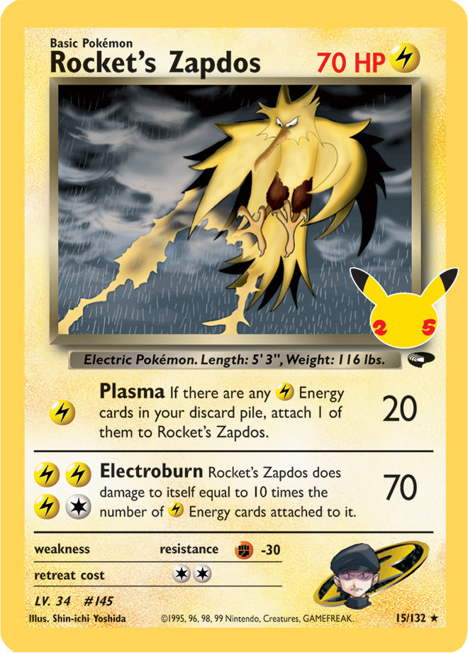 #015 Rocket's Zapdos 015/132 Rare Holo