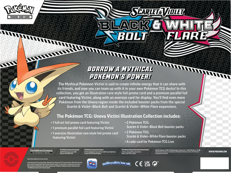 (Max 2 pr kunde) Black Bolt & White Flare Victini Illustration Collection Box