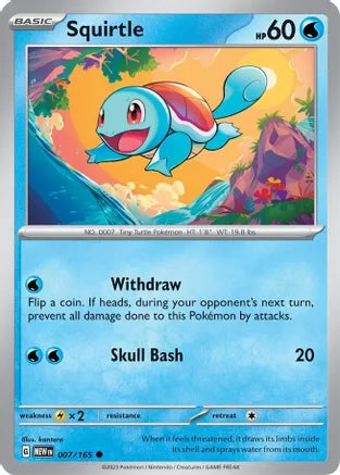 #007 Squirtle 007/165 Common Reverse Holo
