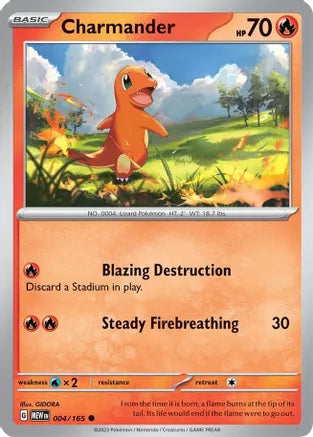 #004 Charmander 004/165 Common Reverse Holo