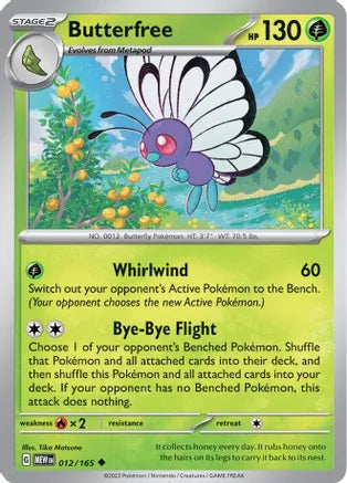 #012 Butterfree 012/165 Uncommon Reverse Holo