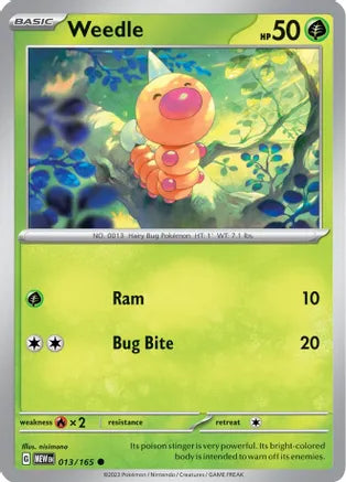 #013 Weedle 013/165 Common Reverse Holo