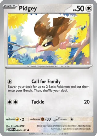 #016 Pidgey 016/165 Common