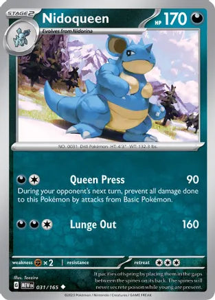 #031 Nidoqueen 031/165 Uncommon Reverse Holo