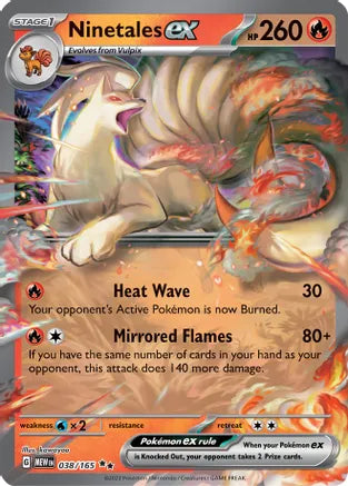 #038 Ninetales EX 038/165 Double Rare