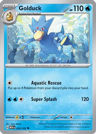 #055 Golduck 055/165 Uncommon Reverse Holo