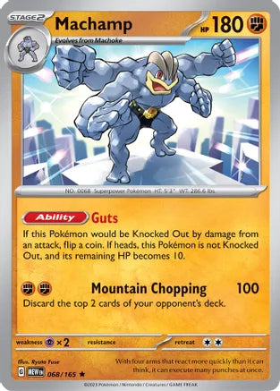 #068 Machamp 068/165 Rare Holo