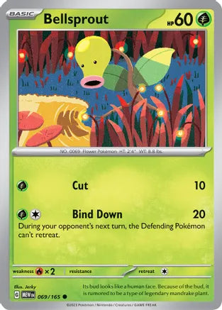 #069 Bellsprout 069/165 Common Reverse Holo