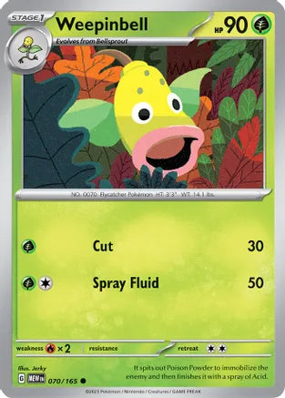 #070 Weepinbell 070/165 Common Reverse Holo