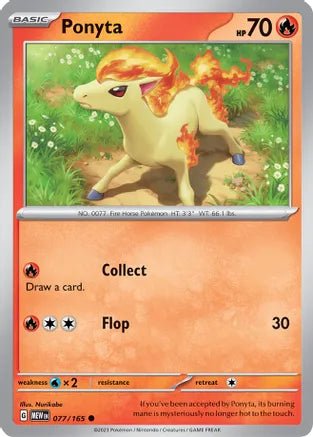 #077 Ponyta 077/165 Common Reverse Holo